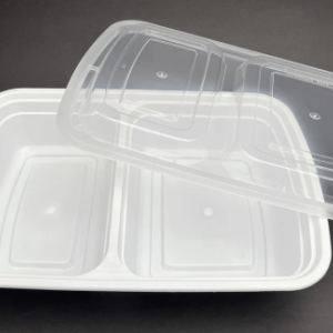 Rectangle Food Container:32oz - 2 comp. carry out food container with lid(150 pcs) Rectangle Food Container:32oz - 2 comp. carry out food container with lid(150 pcs)