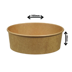 1100ml(37oz)kraft paper bowl.Dimension:16.5-14.4-6.5(mm)(300/cs) 1100ml(37oz)kraft paper bowl.Dimension:16.5-14.4-6.5(mm)(300/cs)