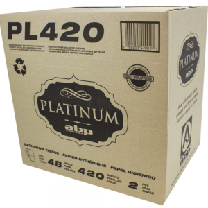Toilet Paper - 2-Ply - Box of 48 Rolls of 420 Sheets - White - Platinum PL420